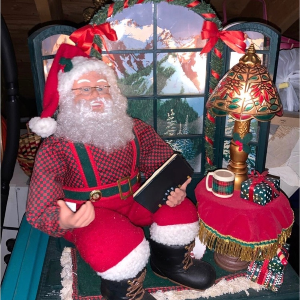 Vintage Animated Santa by the bay window Christmas Decor
